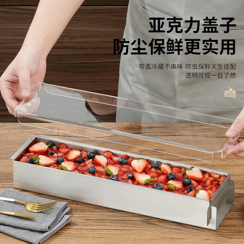 Tiramisu Removable Cake Mold Set — Stainless Steel Stand, Long Tray & Shovel Tool for Baking, Kitchen Accessories