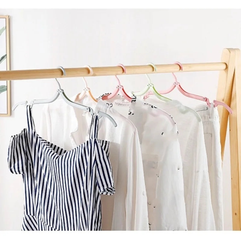 5/10PCS Foldable Portable Clothes Hangers – Travel-Friendly Multi-Functional Hanging Rack for Home & Business Trips