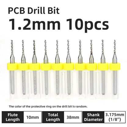0.1–1.0mm Micro Carbide PCB Drill Bit Set – Tungsten Steel Bits for CNC, Wood & Circuit Board Precision Drilling