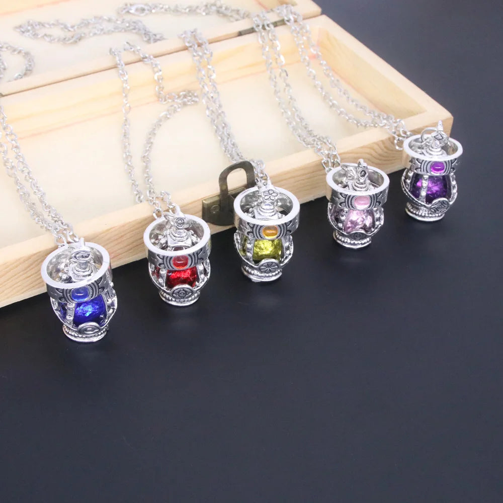 Puella Magi Madoka Magica Soul Gem Jewelry Set - Anime Cosplay Pendant Necklace and Ring Accessories for Kaname Madoka and Miki Sayaka Fans