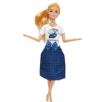 30cm Girl Doll with Joints — 11.5-inch Fashion Rainbow Skirt Full Dress-Up Toy for Girls
