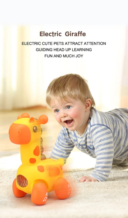 Giraffe Crawling Toy with Lights & Music – Educational Rope Toy for Toddlers, Early Learning Puzzle Toy