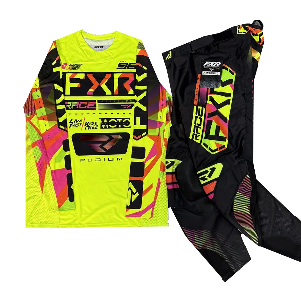 FXR 2025 PODIUM/CLUTCH PRO Gear Set – Dirt Bike Motocross Jersey & Pants Combo for Off-Road Riding
