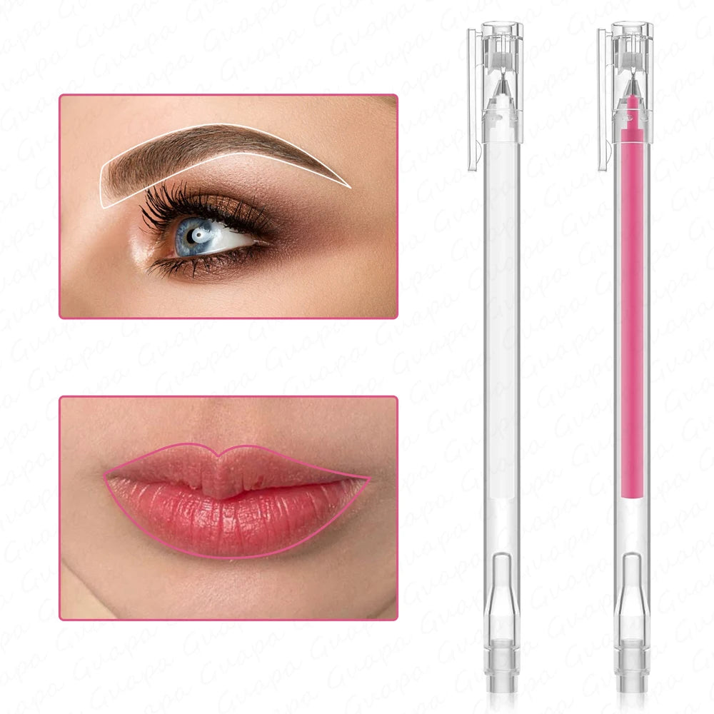 2PCS Eyebrow Marker Pen Set - Microblading Scribe Tools for Permanent Makeup, Tattoo Mapping & Beauty Preparation