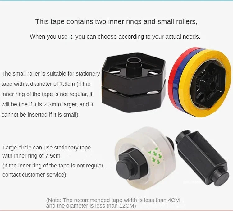 Semi-Automatic Multi-Roll Tape Dispenser – Reusable Thermal Tape Cutter with Storage Compartment