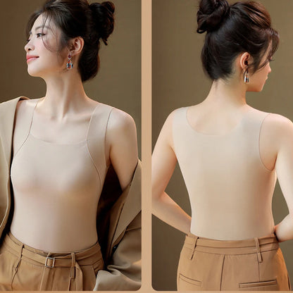Women's Seamless Camisole with Chest Pads - Wire-Free Slim Fit Tank Top