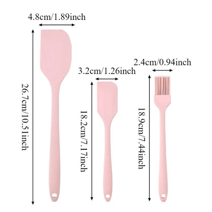 3-Piece Silicone Spatula Set – Non-Stick Kitchen Baking Tools for Cakes, Bread & Jam