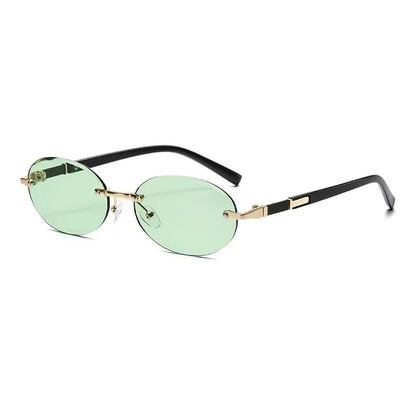 Rimless Rectangle Sunglasses – Unisex Small Square Fashion Shades, Lightweight UV Protection for Summer Travel