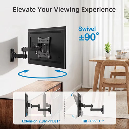 Full Motion TV Wall Mount – Swivel, Tilt & Extend Bracket for 10–32in Flat & Curved TVs
