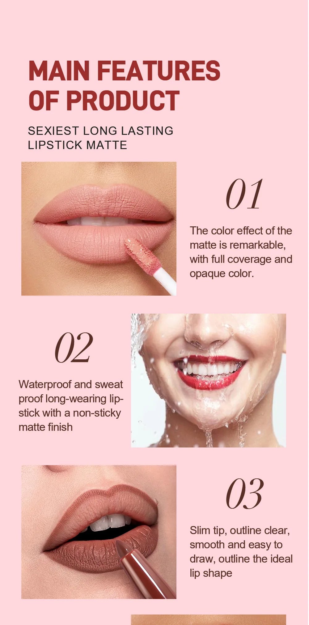 Fit Colors 13pcs Matte Lip Liner Pencil Set – Waterproof, Non-Stick, Long-Lasting Lip Pencil with Case and Hook