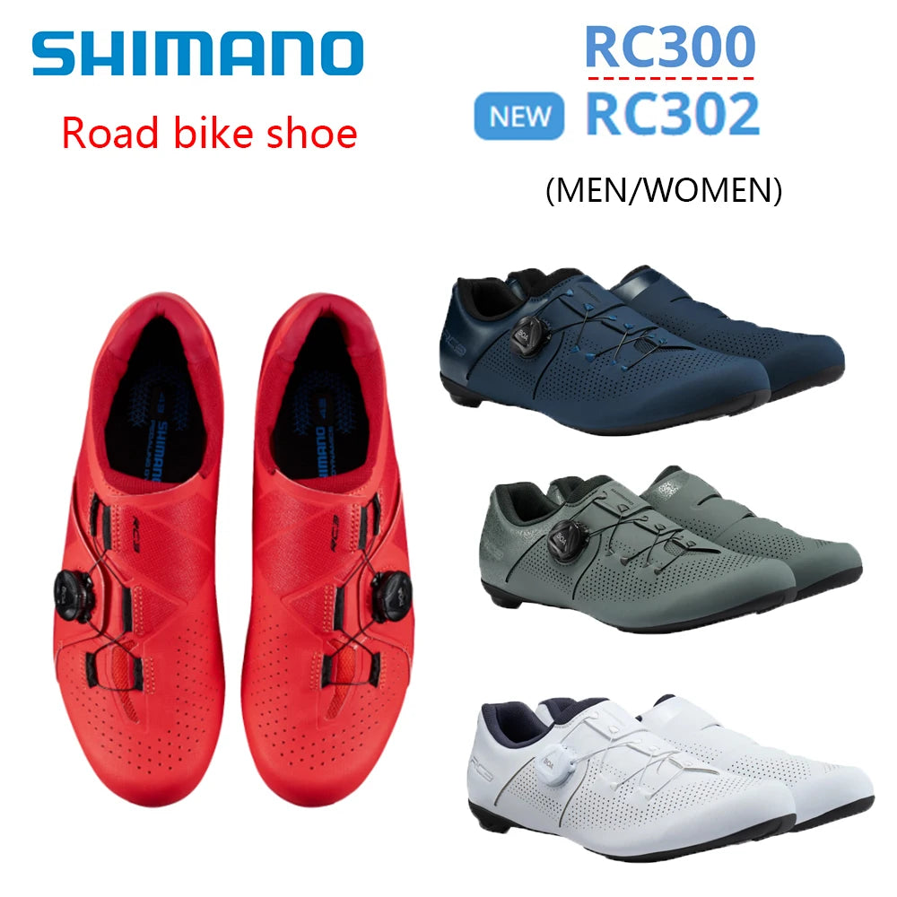 SHIMANO SH-RC302 Road Cycling Shoes - Glass Fiber Reinforced Nylon Self-Locking Bicycle Shoes