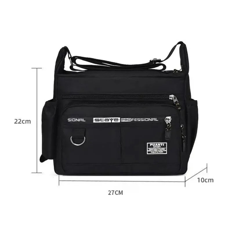 Men’s Messenger Bag – Waterproof Oxford Crossbody Shoulder Bag, Small Sling Pack for Work, Business, Satchel Purse