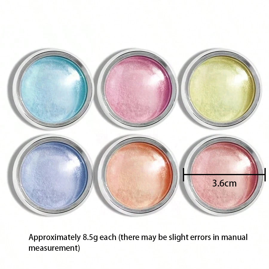6pcs Shimmering Aurora Nail Powder – Multichrome Metallic Mirror Effect Chameleon Gel Polish