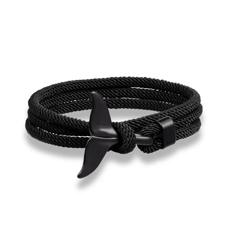 Whale Tail Anchor Bracelet - Adjustable Ocean Style Rope Couple Friendship Jewelry