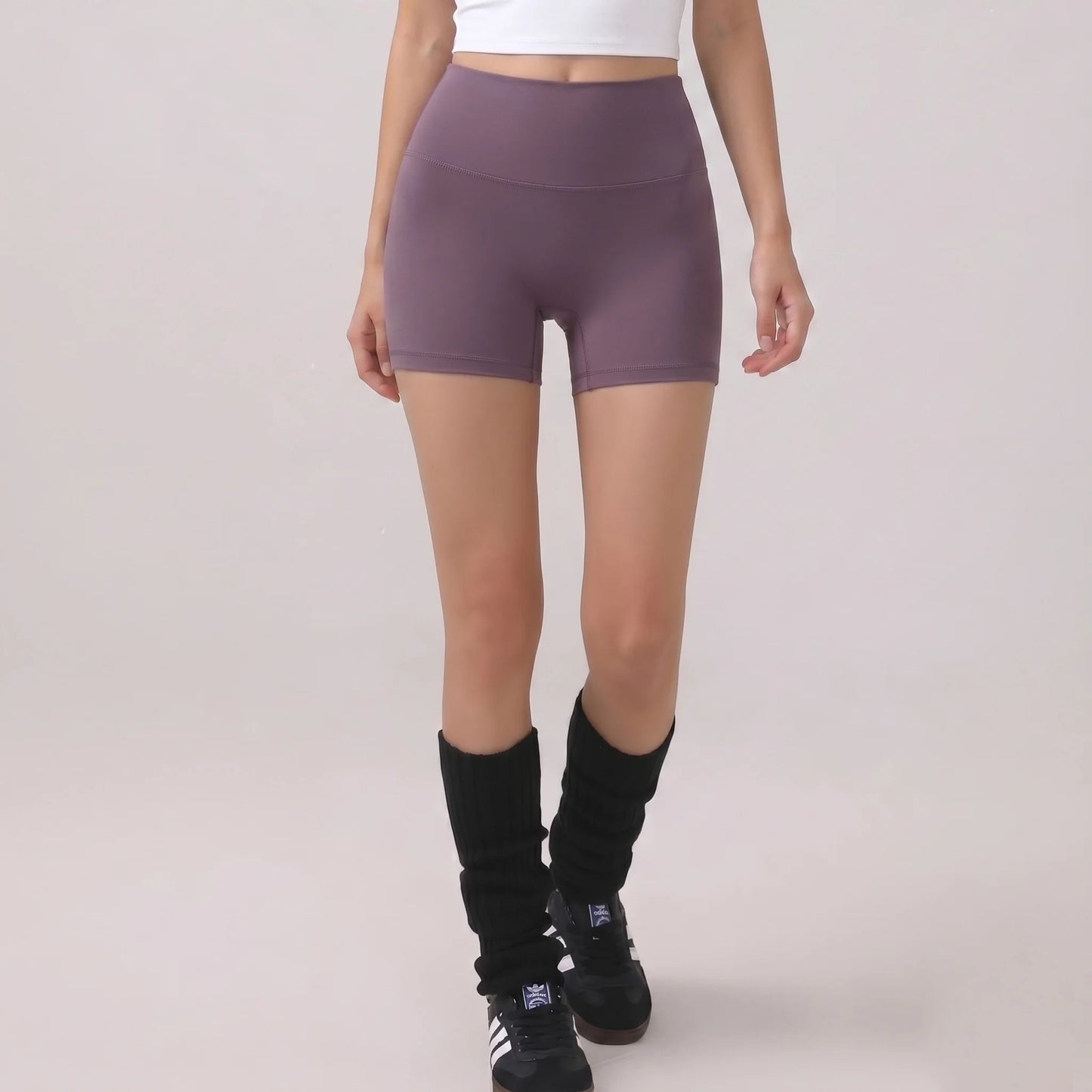 GymHUB High Waist Hip Lift Yoga Shorts – Women’s Quick Dry Peach Nude 3/4 Fitness Leggings for Running & Gym Training