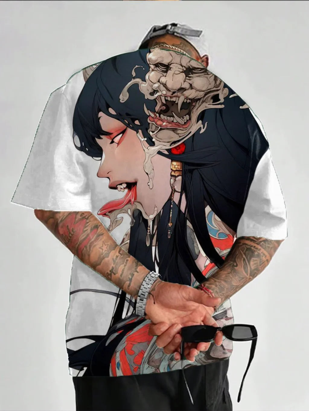 Anime Girl 3D Print T-Shirt - Casual Loose Short Sleeve Streetwear for Men