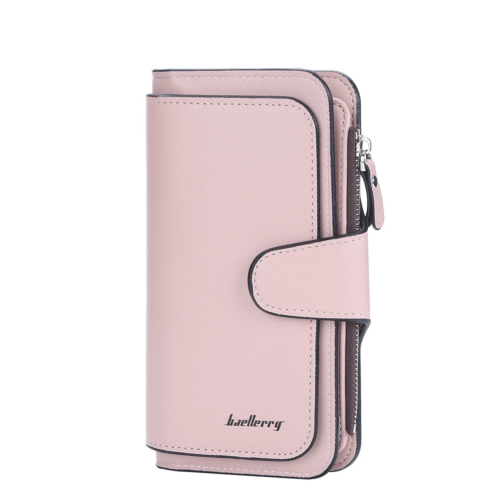 2024 Women’s Long Wallet – Custom Name Engraving, 15 Card Holders & Zippered Classic Purse