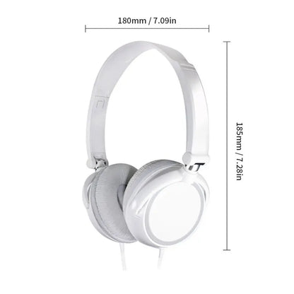 Wired 3.5mm Bass Stereo Headphones – Foldable with Microphone, Adjustable for PC, MP3 & Mobile Devices
