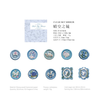 20PCS Wax Seal Sticker Set – DIY Scrapbooking & Junk Journal Decorative Paper Stickers for Collage Crafts & Creative Projects