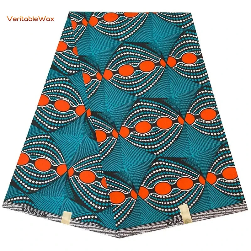 Ankara African Wax Print Fabric - Batik Pagne Polyester Material for DIY Sewing, Patchwork & Wedding Dress Craft