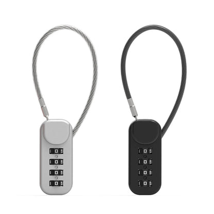 4-Digit Combination Cable Lock – Spring Coil Wire Rope Security Lock for Luggage, Backpack, Suitcase & Drawer Safety