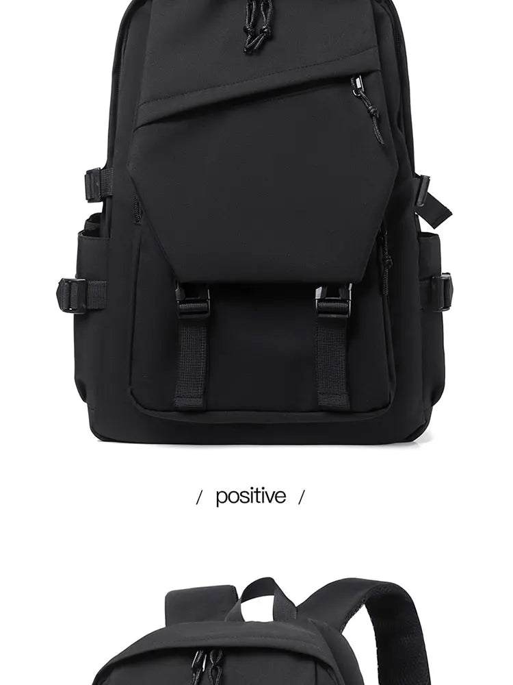 15 Inch Polyester Waterproof Men’s Backpack – Simple, Fashionable Student & Couple Computer Bag