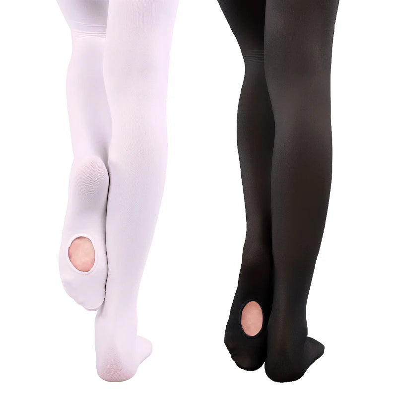 60D Convertible Ballet Tights - Seamless Dance Stockings with Foot Hole for Women