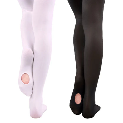 60D Convertible Ballet Tights - Seamless Dance Stockings with Foot Hole for Women