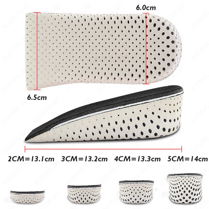 Height Increase Half Shoe Insoles — Unisex Heel Insert with Cushion & Arch Support, 2-5cm Invisible Lift Pads