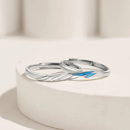 New Silver Couple Rings - Sun & Moon Adjustable Open Ring for Men & Women, Wedding & Fashion Jewelry Gift