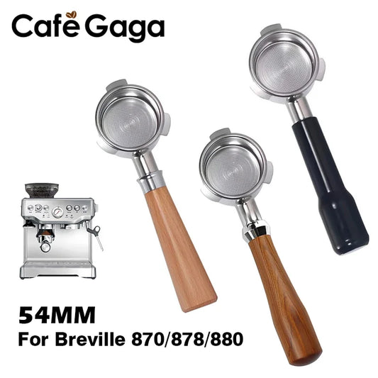 54mm Bottomless Portafilter – Naked for Breville Sage 870/878/880, Replacement Filter Basket, Barista Tool & Espresso Accessory