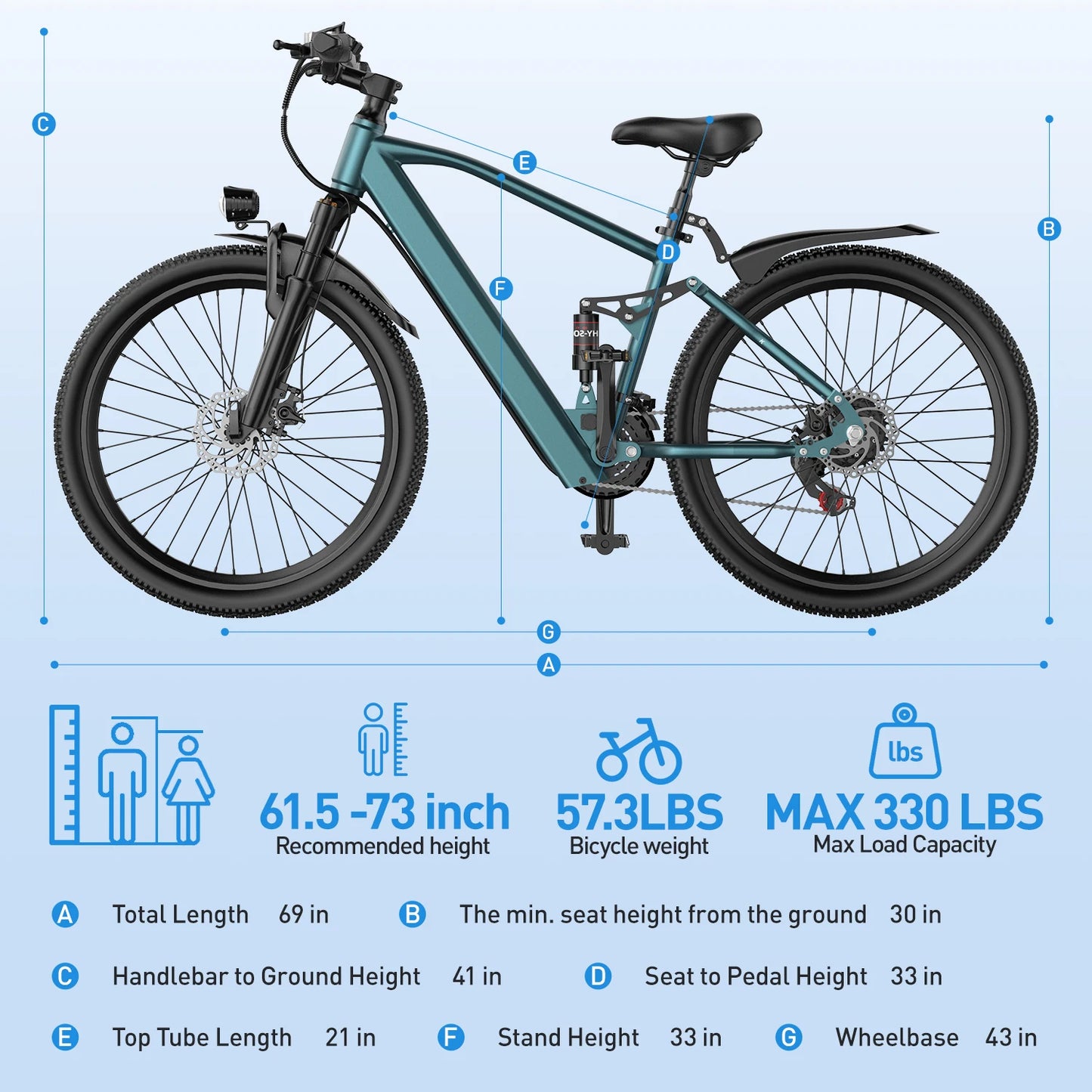 Electric Mountain E-Bike for Adults - 1000W Peak Motor, 36V High-Capacity Battery, Commuter Electric Bicycle