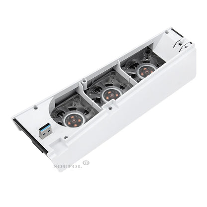 Upgraded PS5 Cooling Fan – Quiet USB 3.0 Hub with LED Light for Disc & Digital Edition Console Accessories