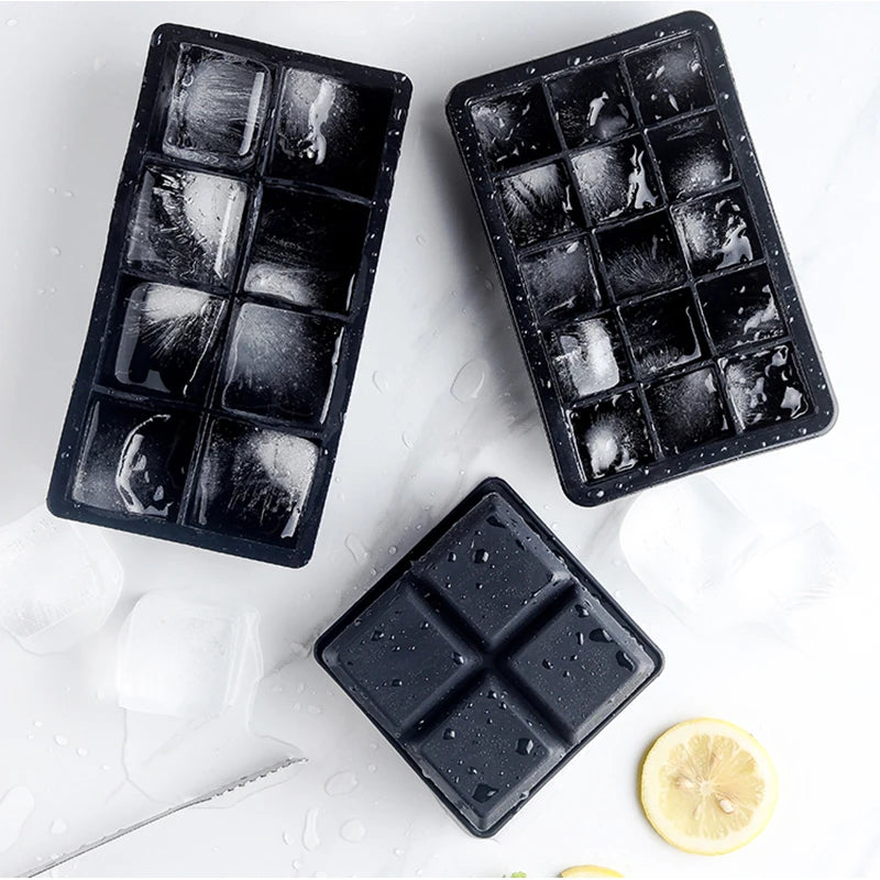 Large Silicone Ice Cube Tray — 4/6/8/15 Grid Mold for Bar, Pub, DIY Ice Blocks