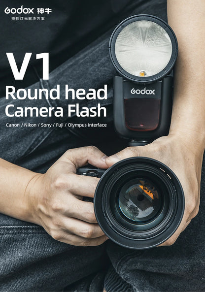 【Do Brasil】 Godox V1 Speedlight Flash - TTL 2.4G HSS for DSLR & Mirrorless Cameras, Compatible with Canon, Sony, Nikon, Fujifilm