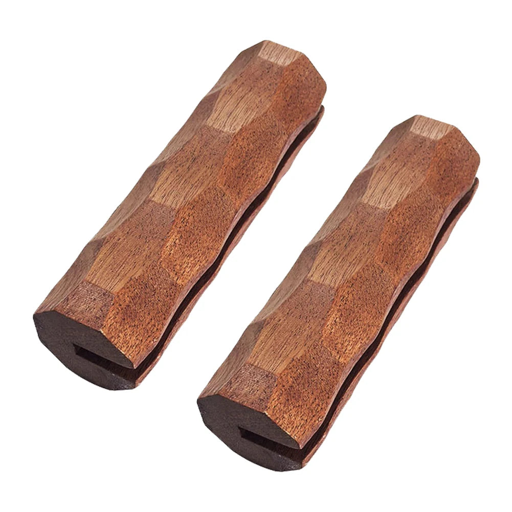 2Pcs Sapele Pan Handles - Heat-Resistant Insulated Anti-Scald Grips for Grill, Sauce & Sauté Pans