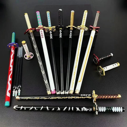 Demon Slayer Gel Pen - 0.5mm Black Ink Anime Sword Design Pen for Students, Cosplay Fans and Gifts