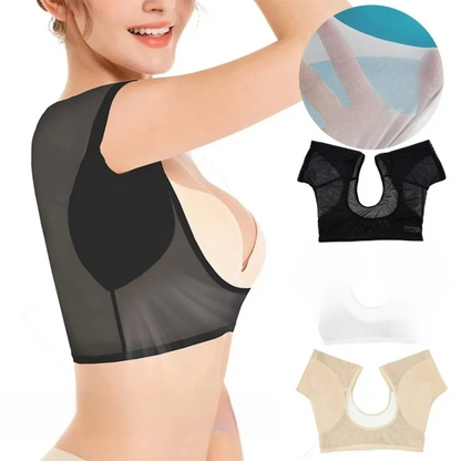 Breathable Sweat-Wicking Vest for Women – Slimming Mesh Cotton Underarm Pad, Sweat-Proof & Washable