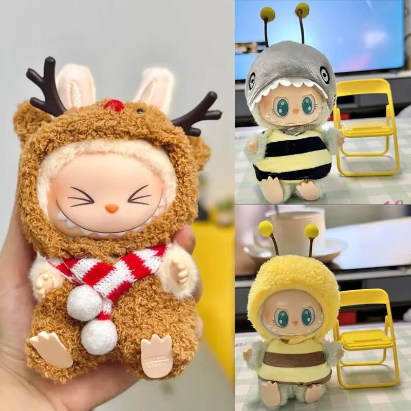 17cm Mini Plush Doll Clothes – Outfit Accessories for Kpop EXO Labubu Idol Dolls, Sitting Party Clothing, DIY Gift