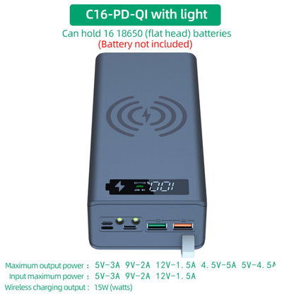 C16 18650 Battery Case | USB Welding-Free Power Bank DIY Shell | Detachable Portable QC 3.0 PD Housing