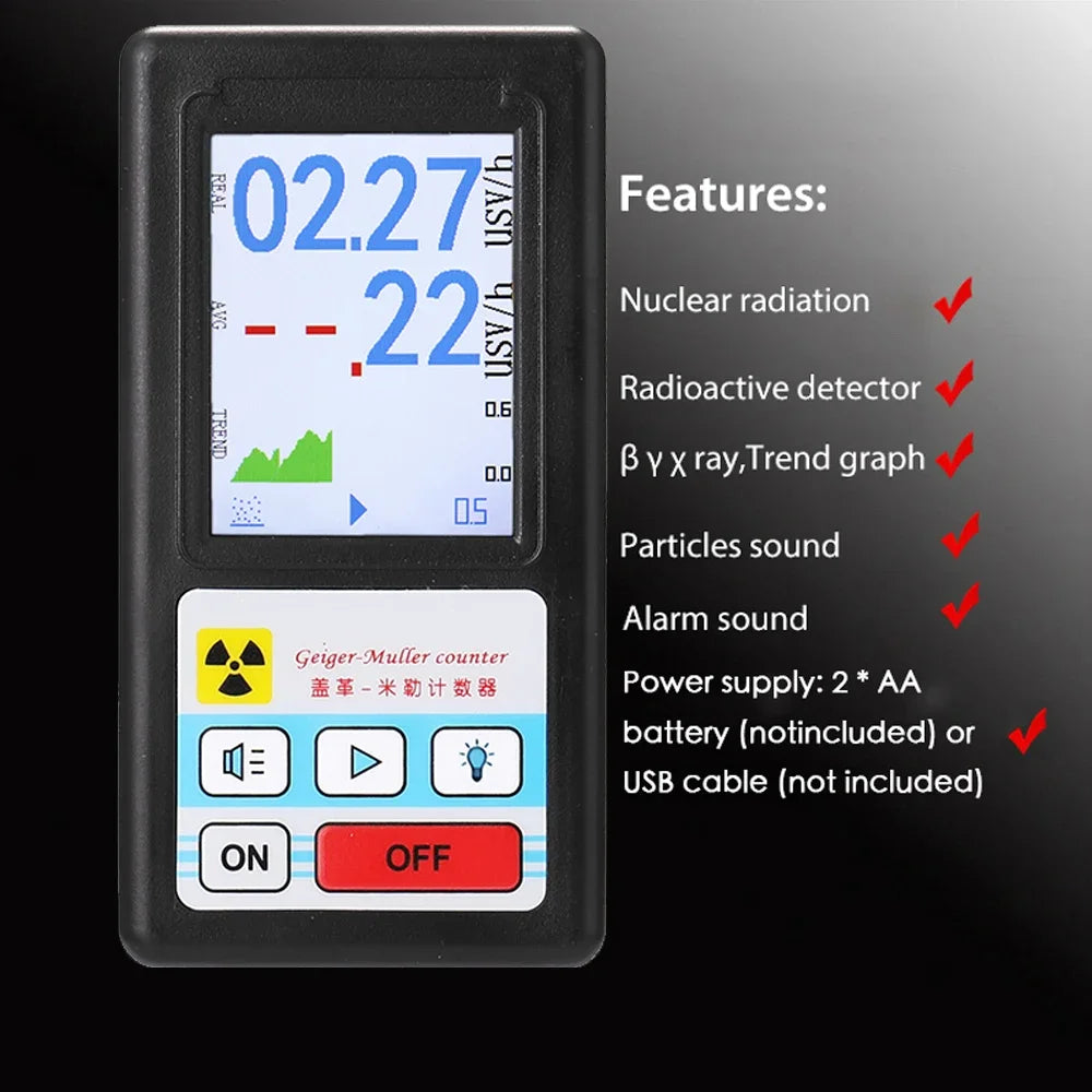 BR-6 Geiger Counter Personal Dosimeter - LCD X-Ray, Beta & Gamma Radiation Detector for Radioactive Testing