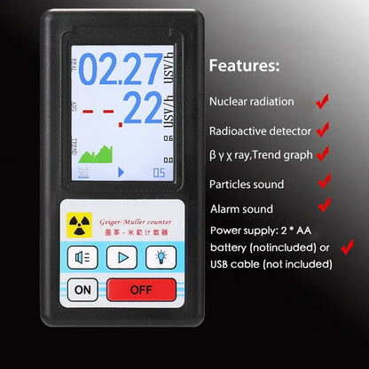 BR-6 Geiger Counter Personal Dosimeter - LCD X-Ray, Beta & Gamma Radiation Detector for Radioactive Testing