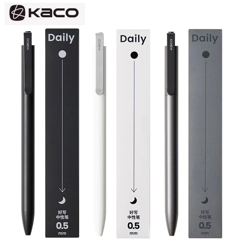 KACO Metal Clip Gel Pen - 0.5mm Black Ink Quick Dry Signature Pen with 800M Smooth Writing Capacity