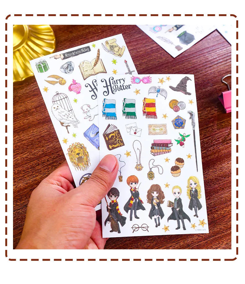 2024 New Harry Potter Four Academy Retro Notebook - A5 Cartoon Log Writing Book, Color Pages, Student & Birthday Gift