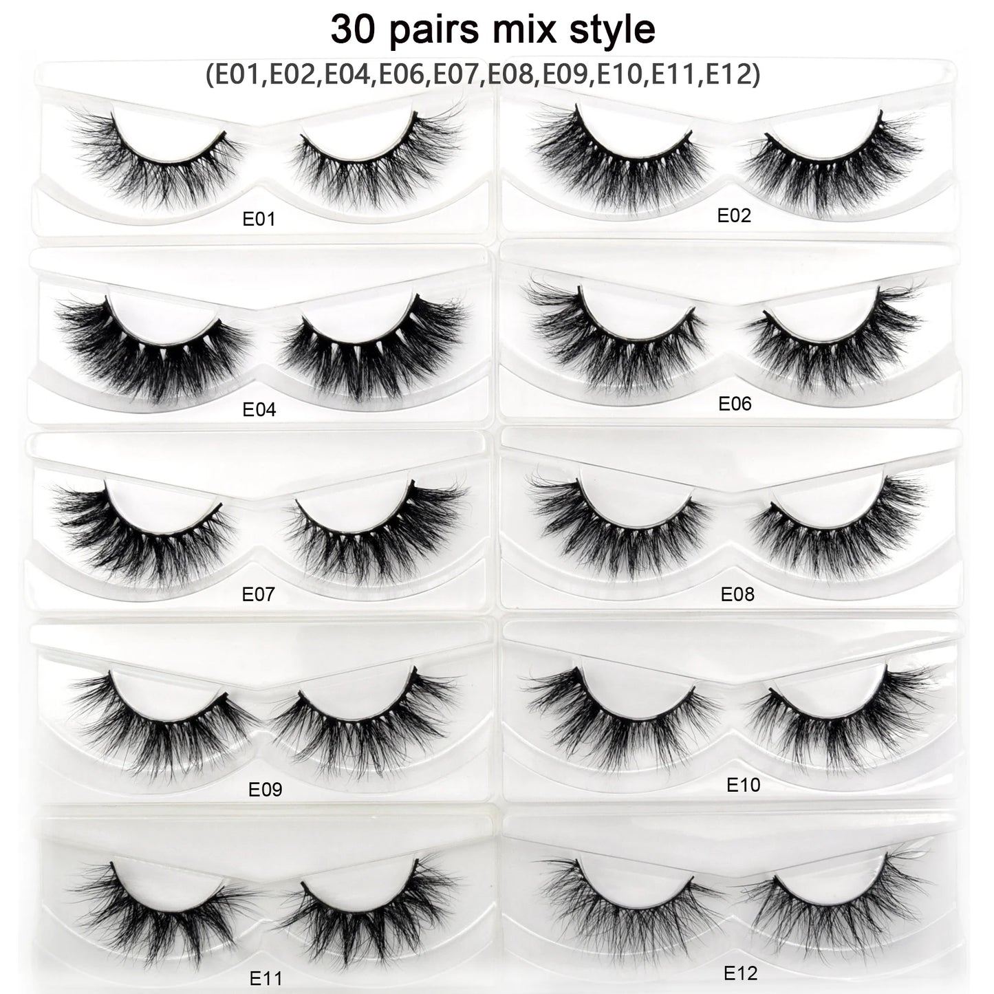 Visofree 3D Mink Eyelashes – 30/40/100 Pairs Handmade Full Strip Lashes with Tray, Cruelty-Free False Lashes for Makeup