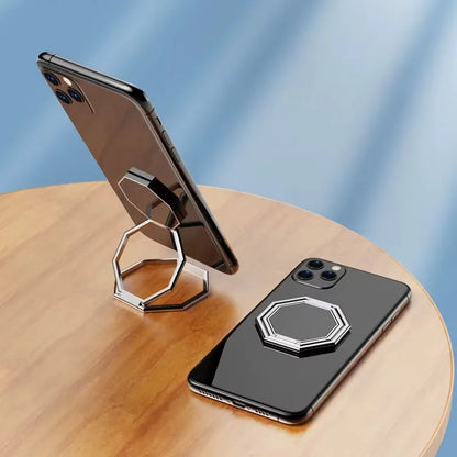 360° Rotating Metal Phone Ring Holder - Foldable Finger Grip and Kickstand for iPhone 15/16 Pro Max, Xiaomi, and Huawei