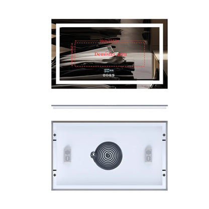 LUVODI Bluetooth LED Bathroom Mirror – Large Anti-Fog Lighted Vanity Mirror with 3-Color Modes