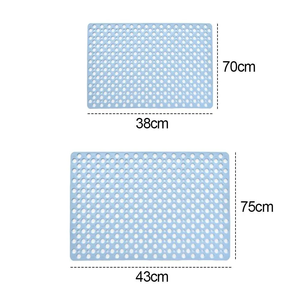 Extra Porous Large Bath Mat - Non-Slip, Strong Suction, Anti-Mold TPE Shower Mat for Kitchen and Bathroom