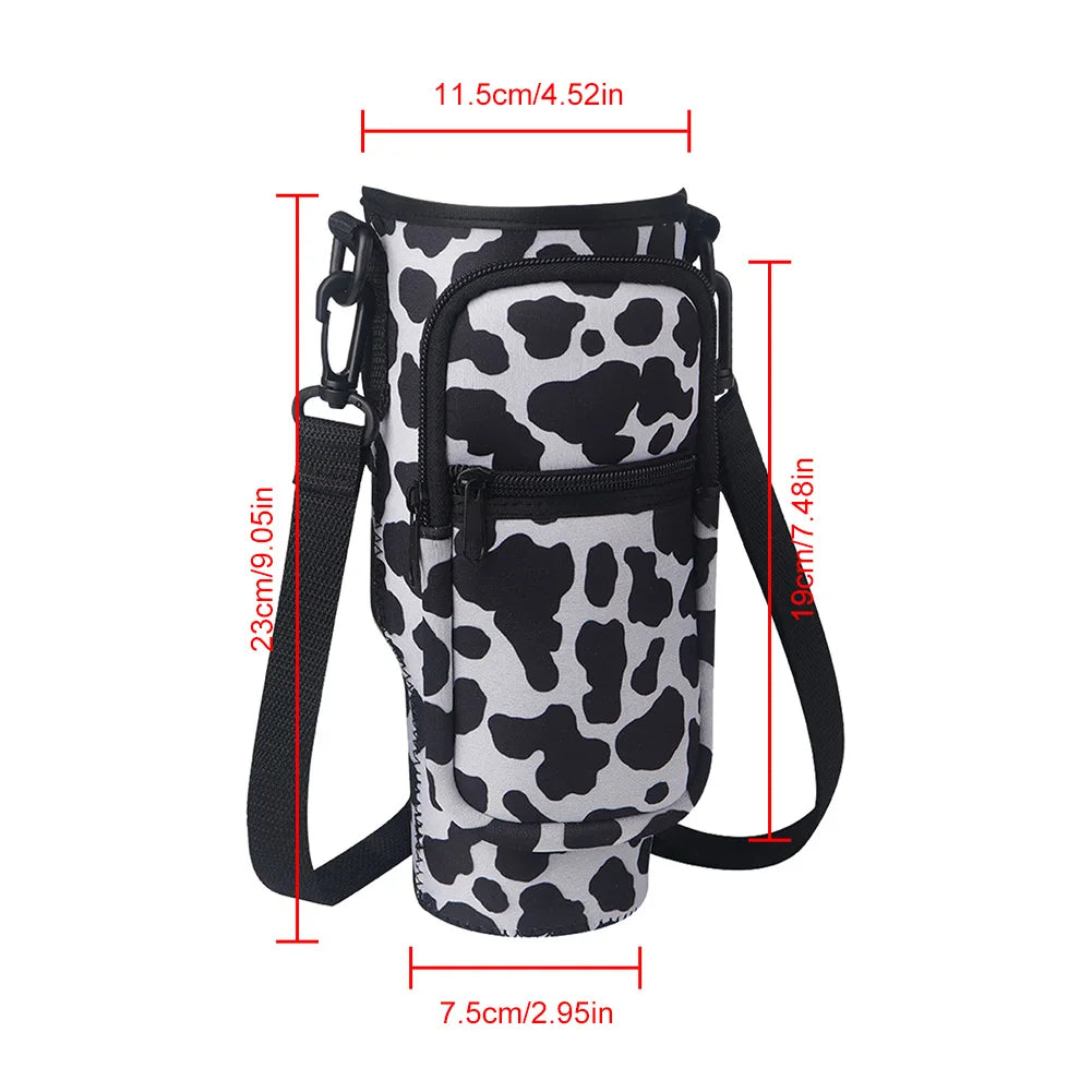 Portable Water Bottle Carrier Bag – Neoprene Holder with Phone Pocket for Stanley 40oz Tumbler with Handle