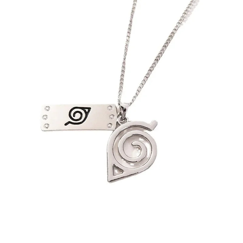 Anime Naruto Necklace Metal Alloy Pendant – Kakashi Kunai & Uzumaki Shuriken Cosplay Accessories & Collectible Toy